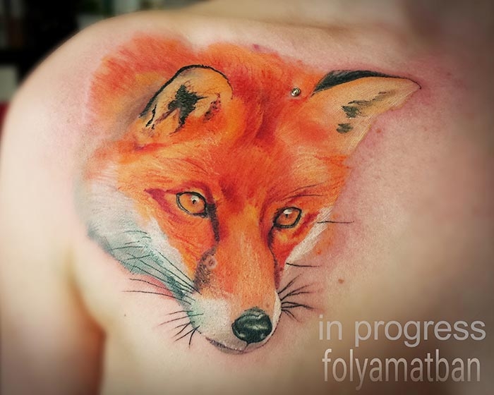 Invictus-Tattoo-Berlin-Budapest-tattoo-artist-taetowierer-Csaba-Koszegi-fox-roka-fuchs-farbe