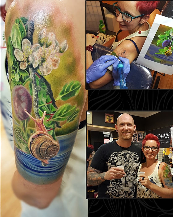 nvictus-Tattoo-Budapest-Berlin-Szilvasi-Gyula-tetovalo-tattooist-artist-Natur-flora-fauna-realistic-realistisch-schnecke-blume-wald-flower-slug