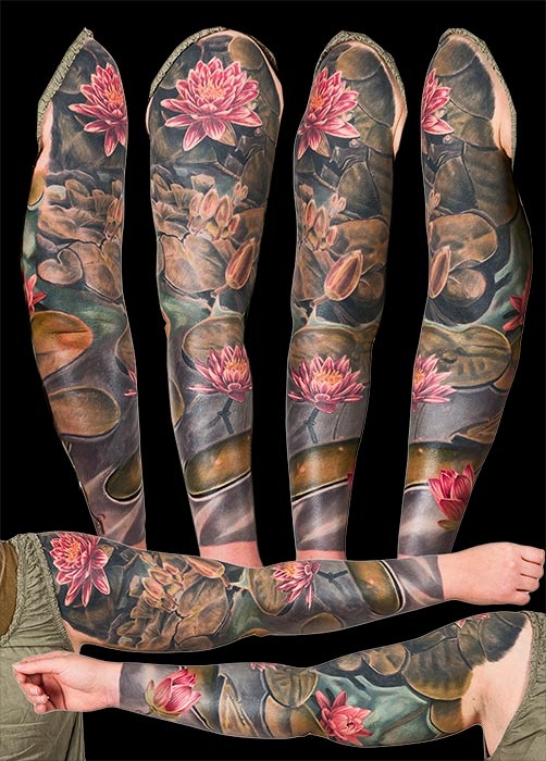 nvictus-Tattoo-Budapest-Berlin-Szilvasi-Gyula-tetovalo-tattooist-artist-Natur-flora-fauna-realistic-realistisch-flower-blume-lotus-farbe